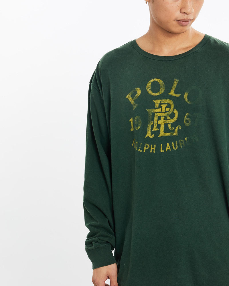 Vintage, Ralph, Lauren, Polo, Sport, Long, Sleeve, Tee, The Real Deal, size extra large, colour Green, newtown, sydney, australia, thrift store, opshop, preloved, secondhand, sustainable, retro, antique, 70s, 80s, 90s, 2000s, 00s, fashion, clothing, streetwear, trendy, garment, style, boutique, store, shop, archive, sale, cheap, best, top, T-Shirts