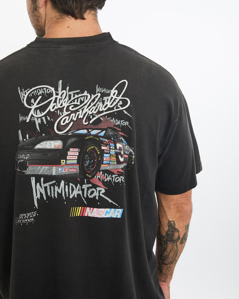 Vintage, 1997, Dale, Earnhardt, NASCAR, Racing, Tee, The Real Deal, size large, colour Black, newtown, sydney, australia, thrift store, opshop, preloved, secondhand, sustainable, retro, antique, 70s, 80s, 90s, 2000s, 00s, fashion, clothing, streetwear, trendy, garment, style, boutique, store, shop, archive, sale, cheap, best, top, T-Shirts