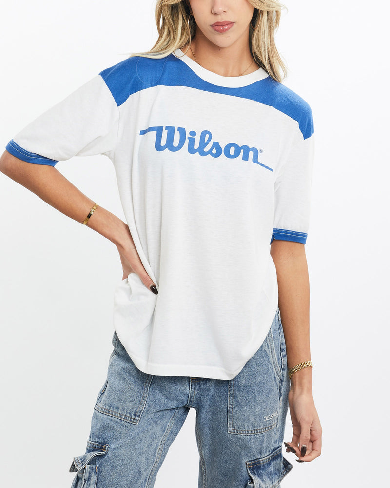 Vintage, 80s, Wilson, Sporting, Tee, The Real Deal, size extra small, colour Multicolour, newtown, sydney, australia, thrift store, opshop, preloved, secondhand, sustainable, retro, antique, 70s, 80s, 90s, 2000s, 00s, fashion, clothing, streetwear, trendy, garment, style, boutique, store, shop, archive, sale, cheap, best, top, T-Shirts