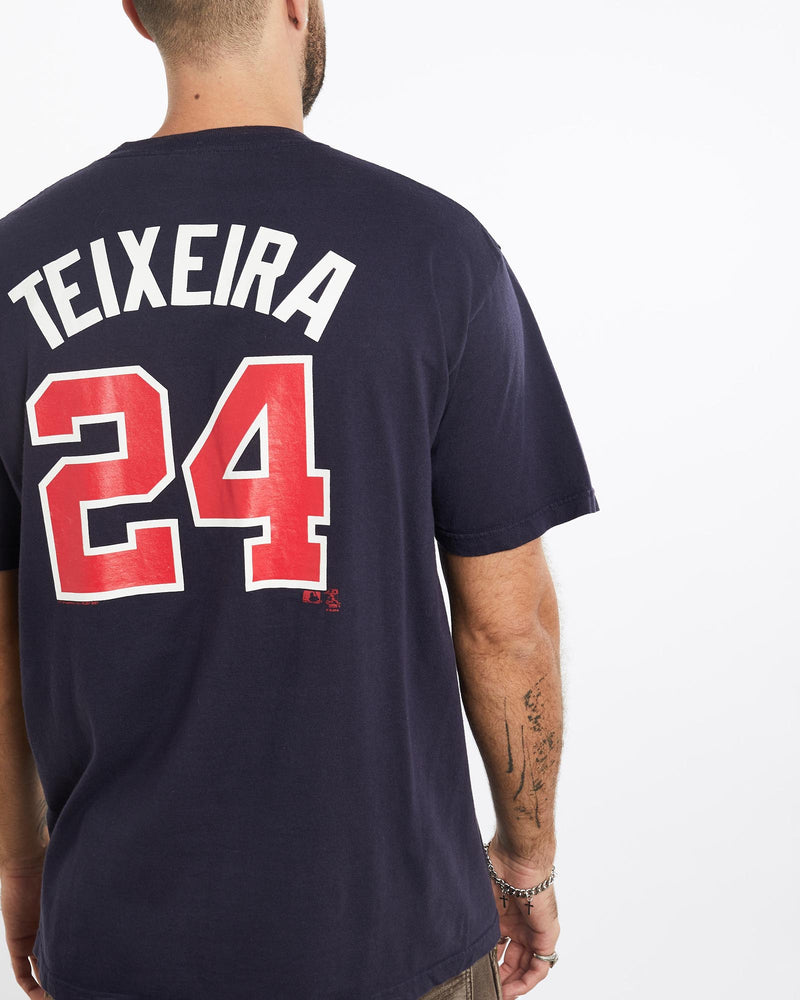 Vintage, MLB, Atlanta, Braves, Tee, The Real Deal, size extra large, colour Navy, newtown, sydney, australia, thrift store, opshop, preloved, secondhand, sustainable, retro, antique, 70s, 80s, 90s, 2000s, 00s, fashion, clothing, streetwear, trendy, garment, style, boutique, store, shop, archive, sale, cheap, best, top, T-Shirts