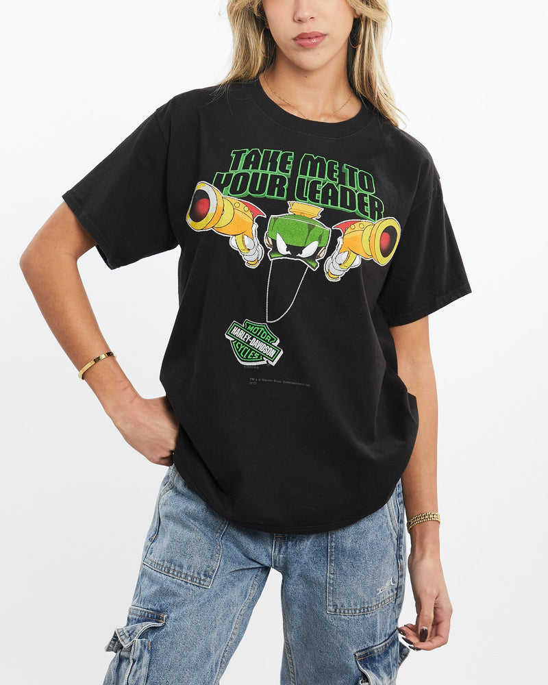 Vintage, Harley, Davidson, Looney, Tunes, Tee, The Real Deal, size extra small, colour Black, newtown, sydney, australia, thrift store, opshop, preloved, secondhand, sustainable, retro, antique, 70s, 80s, 90s, 2000s, 00s, fashion, clothing, streetwear, trendy, garment, style, boutique, store, shop, archive, sale, cheap, best, top, T-Shirts