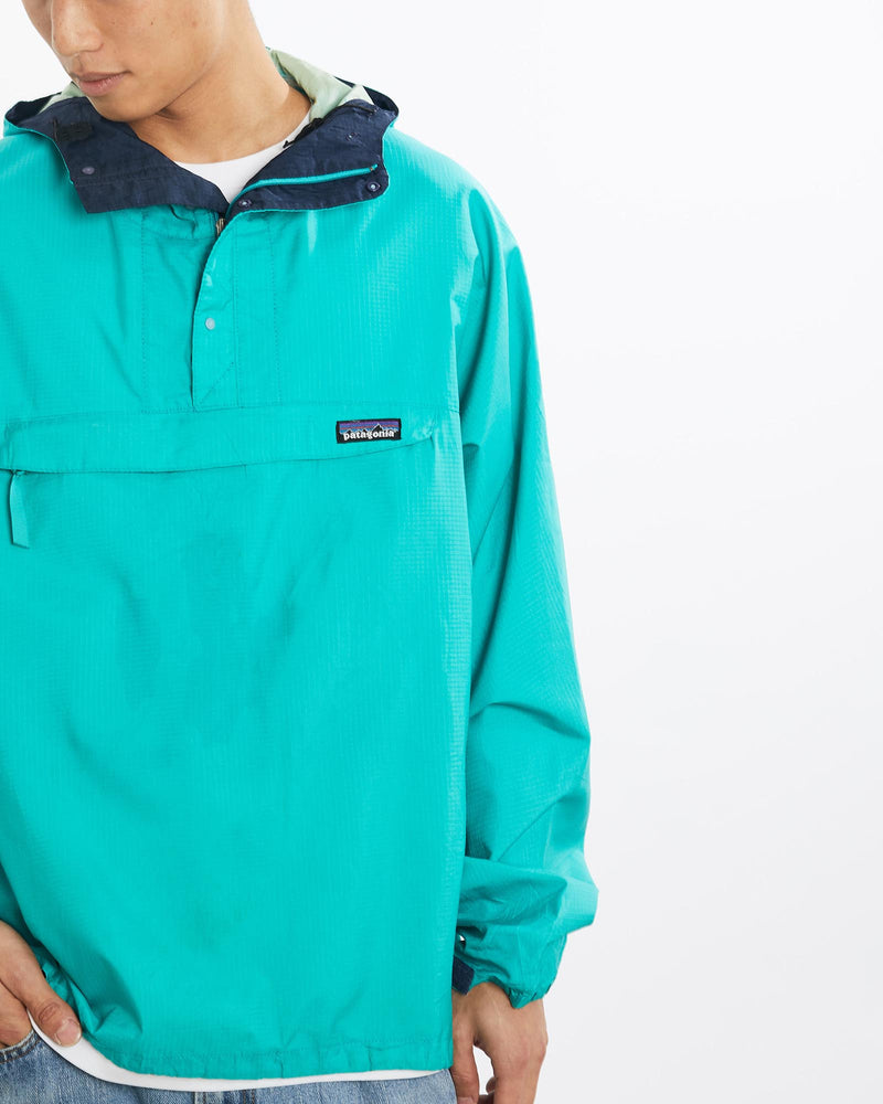 Vintage, 90s, Patagonia, Windbreaker, Jacket, The Real Deal, size large, colour Green, newtown, sydney, australia, thrift store, opshop, preloved, secondhand, sustainable, retro, antique, 70s, 80s, 90s, 2000s, 00s, fashion, clothing, streetwear, trendy, garment, style, boutique, store, shop, archive, sale, cheap, best, top, Jackets