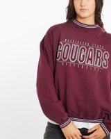 Vintage, 90s, NCAA, Washington, State, Cougars, Sweatshirt, The Real Deal, size medium, colour Burgundy, newtown, sydney, australia, thrift store, opshop, preloved, secondhand, sustainable, retro, antique, 70s, 80s, 90s, 2000s, 00s, fashion, clothing, streetwear, trendy, garment, style, boutique, store, shop, archive, sale, cheap, best, top, Sweats and hoodies
