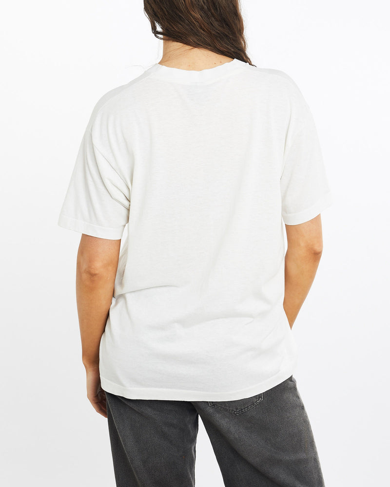 Vintage, 1989, Native, American, Calling, The, Buffalo', Tee, The Real Deal, size medium, colour White, newtown, sydney, australia, thrift store, opshop, preloved, secondhand, sustainable, retro, antique, 70s, 80s, 90s, 2000s, 00s, fashion, clothing, streetwear, trendy, garment, style, boutique, store, shop, archive, sale, cheap, best, top, T-Shirts