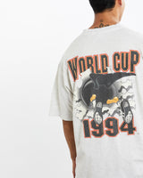 Vintage, 1994, Germany, FIFA, World, Cup, Tee, The Real Deal, size extra large, colour Grey, newtown, sydney, australia, thrift store, opshop, preloved, secondhand, sustainable, retro, antique, 70s, 80s, 90s, 2000s, 00s, fashion, clothing, streetwear, trendy, garment, style, boutique, store, shop, archive, sale, cheap, best, top, T-Shirts
