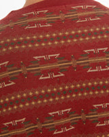 Vintage, 90s, Polo, Ralph, Lauren, Aztec, Henley, Tee, The Real Deal, size large, colour Red, newtown, sydney, australia, thrift store, opshop, preloved, secondhand, sustainable, retro, antique, 70s, 80s, 90s, 2000s, 00s, fashion, clothing, streetwear, trendy, garment, style, boutique, store, shop, archive, sale, cheap, best, top, T-Shirts