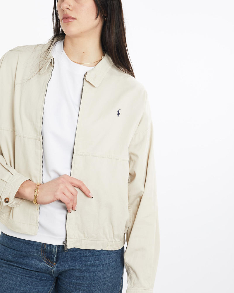 Vintage, 90s, Polo, Ralph, Lauren, Harrington, Jacket, The Real Deal, size medium, colour Beige, newtown, sydney, australia, thrift store, opshop, preloved, secondhand, sustainable, retro, antique, 70s, 80s, 90s, 2000s, 00s, fashion, clothing, streetwear, trendy, garment, style, boutique, store, shop, archive, sale, cheap, best, top, Jackets