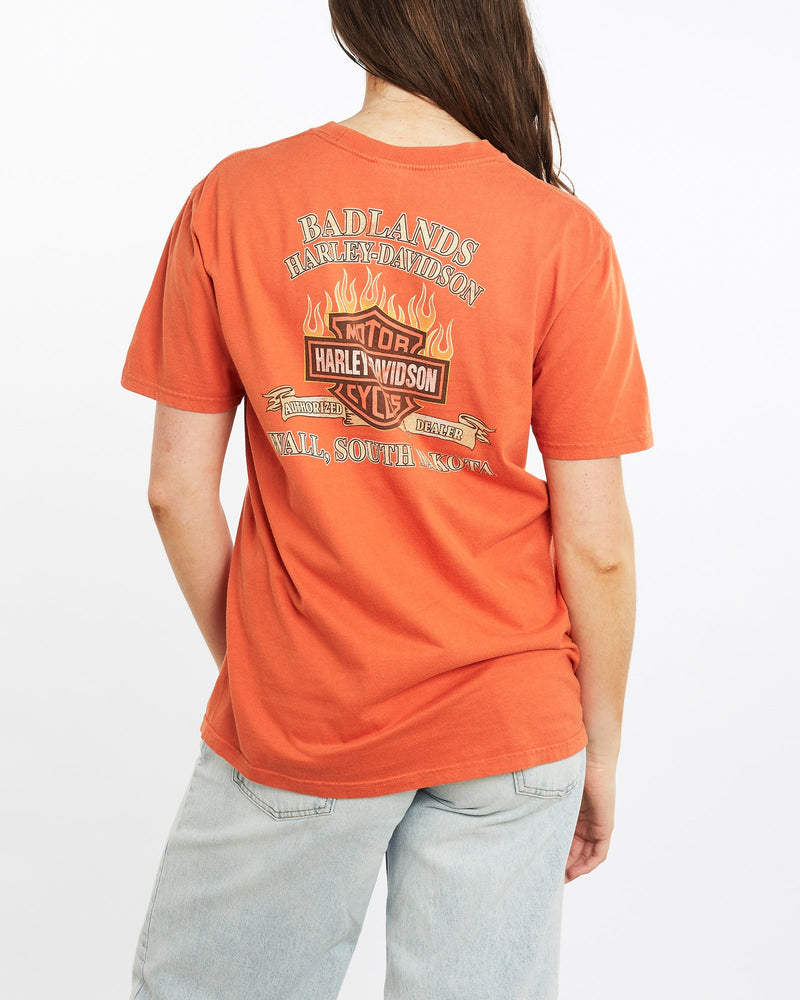 Vintage, Harley, Davidson, Tee, The Real Deal, size medium, colour Orange, newtown, sydney, australia, thrift store, opshop, preloved, secondhand, sustainable, retro, antique, 70s, 80s, 90s, 2000s, 00s, fashion, clothing, streetwear, trendy, garment, style, boutique, store, shop, archive, sale, cheap, best, top, T-Shirts
