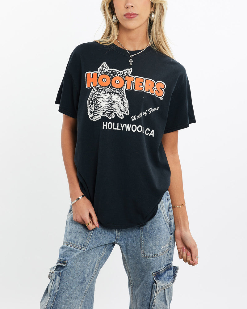 Vintage, 90s, Hooters, Tee, The Real Deal, size extra small, colour Black, newtown, sydney, australia, thrift store, opshop, preloved, secondhand, sustainable, retro, antique, 70s, 80s, 90s, 2000s, 00s, fashion, clothing, streetwear, trendy, garment, style, boutique, store, shop, archive, sale, cheap, best, top, T-Shirts