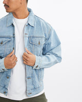 Vintage, 90s, Wrangler, Denim, Jacket, The Real Deal, size large, colour Blue, newtown, sydney, australia, thrift store, opshop, preloved, secondhand, sustainable, retro, antique, 70s, 80s, 90s, 2000s, 00s, fashion, clothing, streetwear, trendy, garment, style, boutique, store, shop, archive, sale, cheap, best, top, Jackets