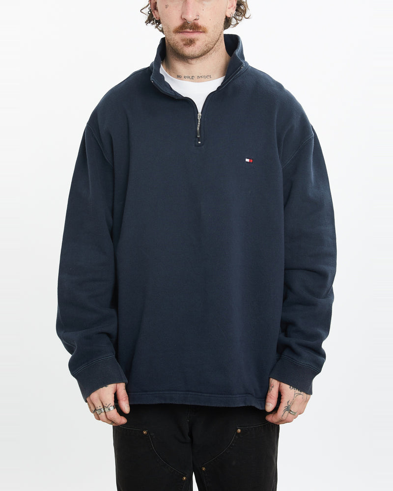Vintage 90s Tommy Hilfiger Quarter Zip Sweatshirt <br>L , The Real Deal , newtown, sydney, australia, thrift store, opshop, preloved, secondhand, sustainable, retro, antique, 70s, 80s, 90s, 2000s, 00s, fashion, clothing, streetwear, trendy, garment, style, boutique, store, shop, archive, sale, cheap, best, top