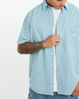 Vintage, 90s, Chaps, Ralph, Lauren, Short, Sleeve, Button, Up, Shirt, The Real Deal, size extra large, colour Blue, newtown, sydney, australia, thrift store, opshop, preloved, secondhand, sustainable, retro, antique, 70s, 80s, 90s, 2000s, 00s, fashion, clothing, streetwear, trendy, garment, style, boutique, store, shop, archive, sale, cheap, best, top, Shirts