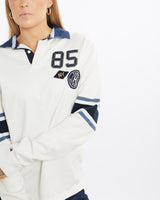 Vintage, Tommy, Hilfiger, Rugby, Shirt, The Real Deal, size medium, colour White, newtown, sydney, australia, thrift store, opshop, preloved, secondhand, sustainable, retro, antique, 70s, 80s, 90s, 2000s, 00s, fashion, clothing, streetwear, trendy, garment, style, boutique, store, shop, archive, sale, cheap, best, top, Shirts