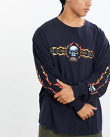 Vintage, Harley, Davidson, Long, Sleeve, Tee, The Real Deal, size large, colour Navy, newtown, sydney, australia, thrift store, opshop, preloved, secondhand, sustainable, retro, antique, 70s, 80s, 90s, 2000s, 00s, fashion, clothing, streetwear, trendy, garment, style, boutique, store, shop, archive, sale, cheap, best, top, T-Shirts