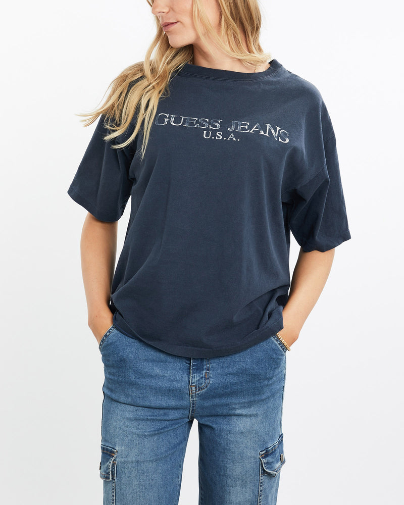 Vintage, 90s, Guess, USA, Tee, The Real Deal, size medium, colour Navy, newtown, sydney, australia, thrift store, opshop, preloved, secondhand, sustainable, retro, antique, 70s, 80s, 90s, 2000s, 00s, fashion, clothing, streetwear, trendy, garment, style, boutique, store, shop, archive, sale, cheap, best, top, T-Shirts