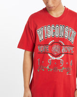 Vintage, 1994, NCAA, Wisconsin, Badgers, Rose, Bowl, Tall, Tee, The Real Deal, size large, colour Red, newtown, sydney, australia, thrift store, opshop, preloved, secondhand, sustainable, retro, antique, 70s, 80s, 90s, 2000s, 00s, fashion, clothing, streetwear, trendy, garment, style, boutique, store, shop, archive, sale, cheap, best, top, T-Shirts