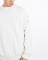 Vintage, 90s, Polo, Ralph, Lauren, Sweatshirt, The Real Deal, size double extra large, colour White, newtown, sydney, australia, thrift store, opshop, preloved, secondhand, sustainable, retro, antique, 70s, 80s, 90s, 2000s, 00s, fashion, clothing, streetwear, trendy, garment, style, boutique, store, shop, archive, sale, cheap, best, top, Sweats and hoodies