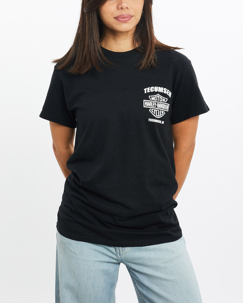 Harley, Davidson, Tee, The Real Deal, size double extra small, colour Black, newtown, sydney, australia, thrift store, opshop, preloved, secondhand, sustainable, retro, antique, 70s, 80s, 90s, 2000s, 00s, fashion, clothing, streetwear, trendy, garment, style, boutique, store, shop, archive, sale, cheap, best, top, T-Shirts