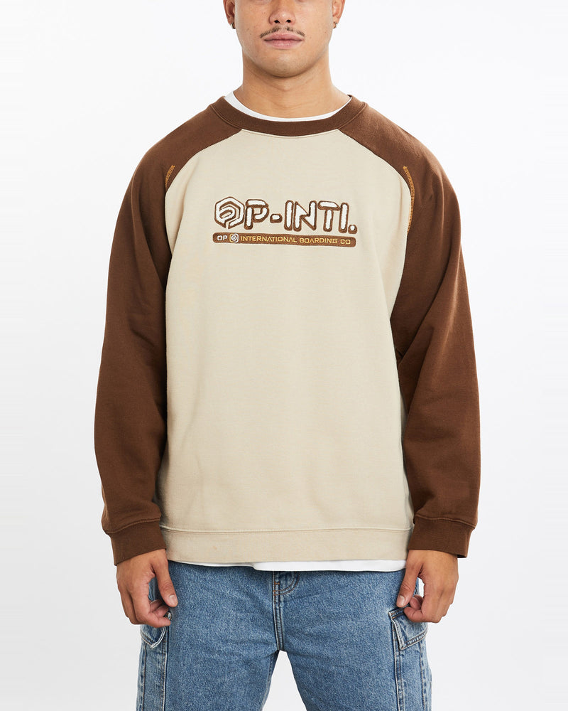 Vintage, 90s, Ocean, Pacific, Sweatshirt, The Real Deal, size extra large, colour Brown, newtown, sydney, australia, thrift store, opshop, preloved, secondhand, sustainable, retro, antique, 70s, 80s, 90s, 2000s, 00s, fashion, clothing, streetwear, trendy, garment, style, boutique, store, shop, archive, sale, cheap, best, top, Sweats and hoodies