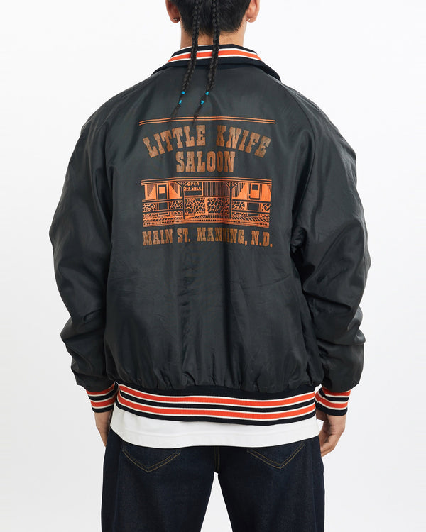 Vintage, 90s, Little, Knife, Saloon', Bomber, Jacket, The Real Deal, size large, colour Black, newtown, sydney, australia, thrift store, opshop, preloved, secondhand, sustainable, retro, antique, 70s, 80s, 90s, 2000s, 00s, fashion, clothing, streetwear, trendy, garment, style, boutique, store, shop, archive, sale, cheap, best, top, Jackets