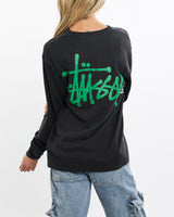 Vintage, Stussy, Long, Sleeve, Tee, The Real Deal, size small, colour Black, newtown, sydney, australia, thrift store, opshop, preloved, secondhand, sustainable, retro, antique, 70s, 80s, 90s, 2000s, 00s, fashion, clothing, streetwear, trendy, garment, style, boutique, store, shop, archive, sale, cheap, best, top, T-Shirts