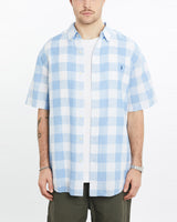 Vintage, 90s, Polo, Ralph, Lauren, Short, Sleeve, Button, Up, Shirt, The Real Deal, size extra large, colour Blue, newtown, sydney, australia, thrift store, opshop, preloved, secondhand, sustainable, retro, antique, 70s, 80s, 90s, 2000s, 00s, fashion, clothing, streetwear, trendy, garment, style, boutique, store, shop, archive, sale, cheap, best, top, Shirts