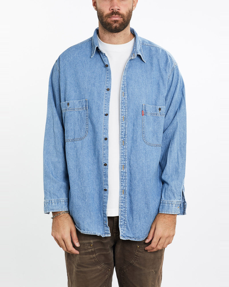 Vintage, Levi's, Denim, Button, Up, Shirt, The Real Deal, size extra large, colour Blue, newtown, sydney, australia, thrift store, opshop, preloved, secondhand, sustainable, retro, antique, 70s, 80s, 90s, 2000s, 00s, fashion, clothing, streetwear, trendy, garment, style, boutique, store, shop, archive, sale, cheap, best, top, Shirts