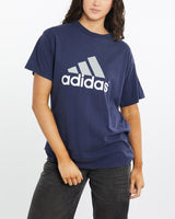 Vintage, Adidas, Tee, The Real Deal, size medium, colour Navy, newtown, sydney, australia, thrift store, opshop, preloved, secondhand, sustainable, retro, antique, 70s, 80s, 90s, 2000s, 00s, fashion, clothing, streetwear, trendy, garment, style, boutique, store, shop, archive, sale, cheap, best, top, T-Shirts