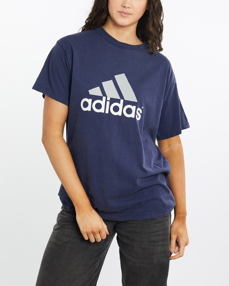 Vintage, Adidas, Tee, The Real Deal, size medium, colour Navy, newtown, sydney, australia, thrift store, opshop, preloved, secondhand, sustainable, retro, antique, 70s, 80s, 90s, 2000s, 00s, fashion, clothing, streetwear, trendy, garment, style, boutique, store, shop, archive, sale, cheap, best, top, T-Shirts