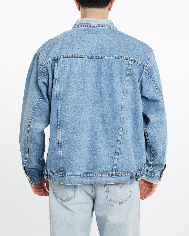 Vintage, 90s, Wrangler, Denim, Jacket, The Real Deal, size double extra large, colour Blue, newtown, sydney, australia, thrift store, opshop, preloved, secondhand, sustainable, retro, antique, 70s, 80s, 90s, 2000s, 00s, fashion, clothing, streetwear, trendy, garment, style, boutique, store, shop, archive, sale, cheap, best, top, Jackets