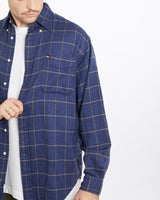 Vintage, 90s, Tommy, Hilfiger, Flannelette, Button, Up, Shirt, The Real Deal, size extra large, colour Blue, newtown, sydney, australia, thrift store, opshop, preloved, secondhand, sustainable, retro, antique, 70s, 80s, 90s, 2000s, 00s, fashion, clothing, streetwear, trendy, garment, style, boutique, store, shop, archive, sale, cheap, best, top, Shirts