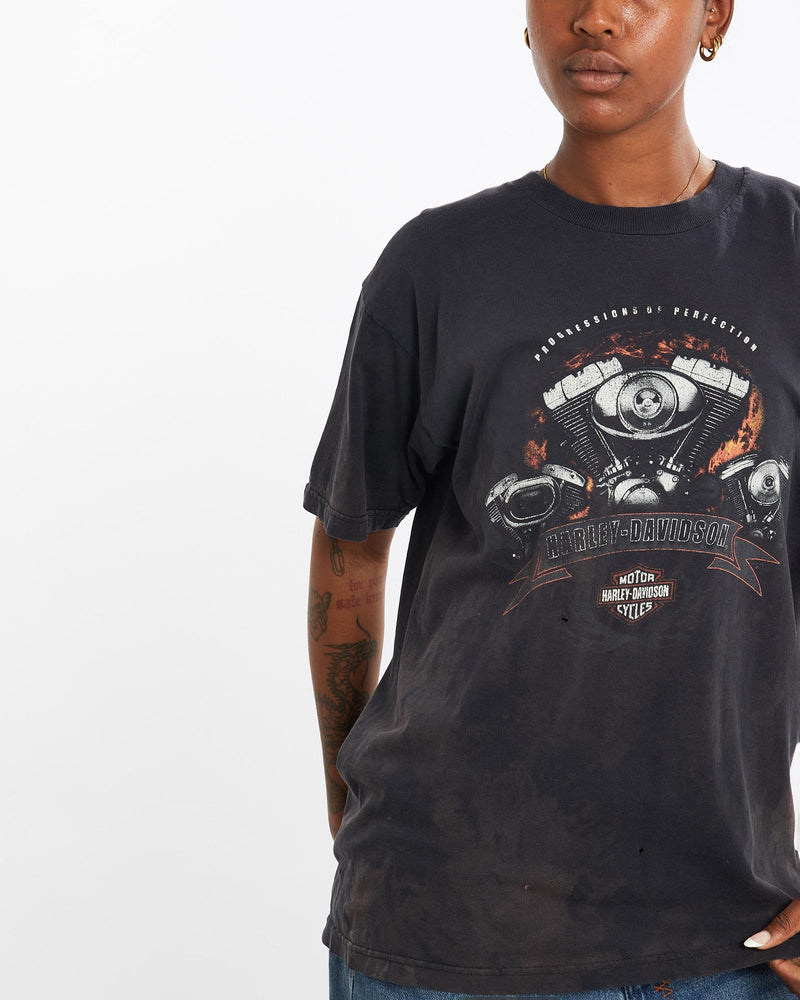 Vintage, Harley, Davidson, Tee, The Real Deal, size medium, colour Black, newtown, sydney, australia, thrift store, opshop, preloved, secondhand, sustainable, retro, antique, 70s, 80s, 90s, 2000s, 00s, fashion, clothing, streetwear, trendy, garment, style, boutique, store, shop, archive, sale, cheap, best, top, T-Shirts