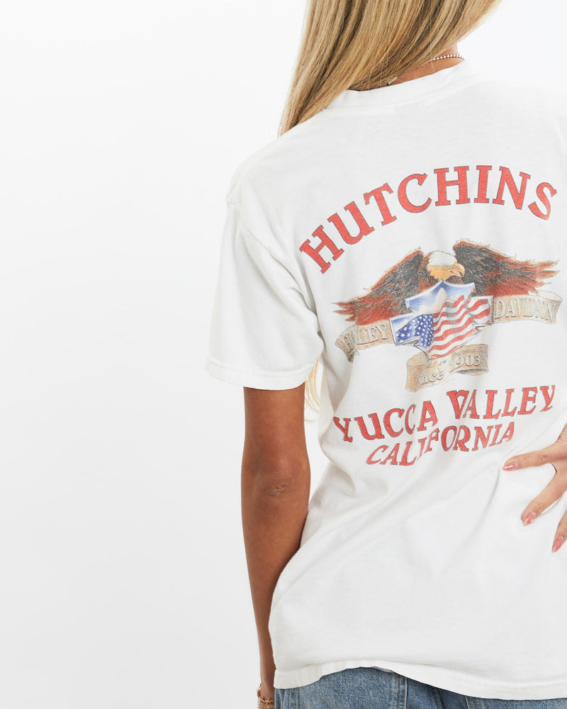 Vintage, 1999, Harley, Davidson, Tee, The Real Deal, size extra small, colour White, newtown, sydney, australia, thrift store, opshop, preloved, secondhand, sustainable, retro, antique, 70s, 80s, 90s, 2000s, 00s, fashion, clothing, streetwear, trendy, garment, style, boutique, store, shop, archive, sale, cheap, best, top, T-Shirts