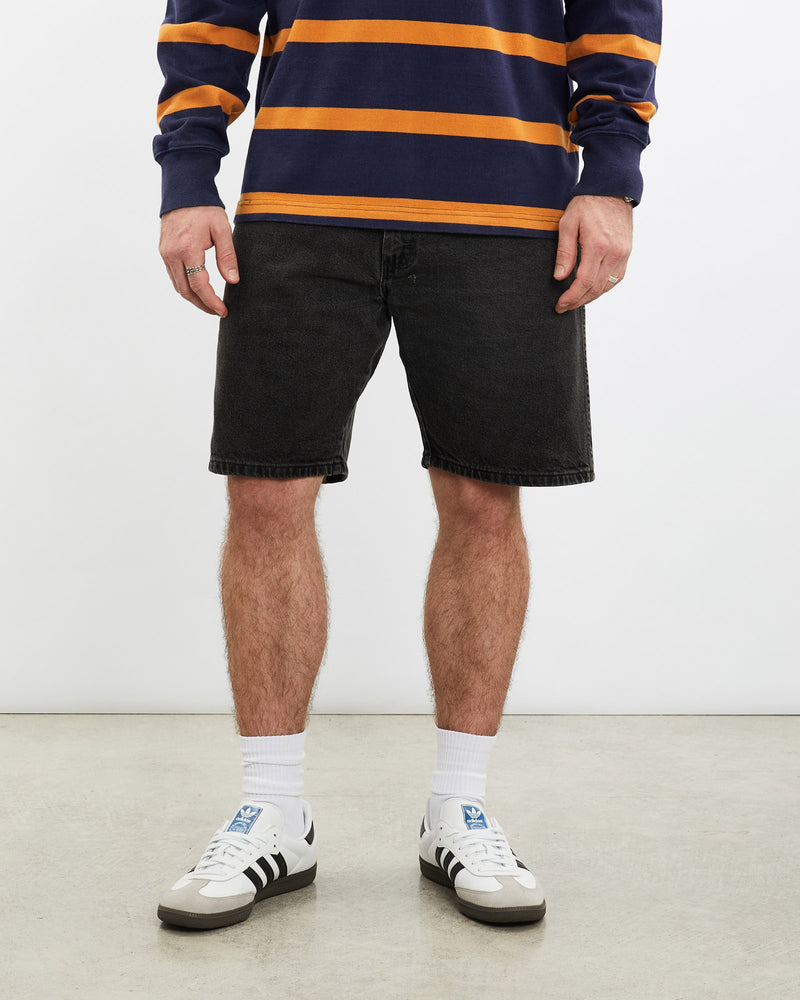 Vintage, Wrangler, Denim, Shorts, The Real Deal, size 32", colour Black, newtown, sydney, australia, thrift store, opshop, preloved, secondhand, sustainable, retro, antique, 70s, 80s, 90s, 2000s, 00s, fashion, clothing, streetwear, trendy, garment, style, boutique, store, shop, archive, sale, cheap, best, top, Shorts