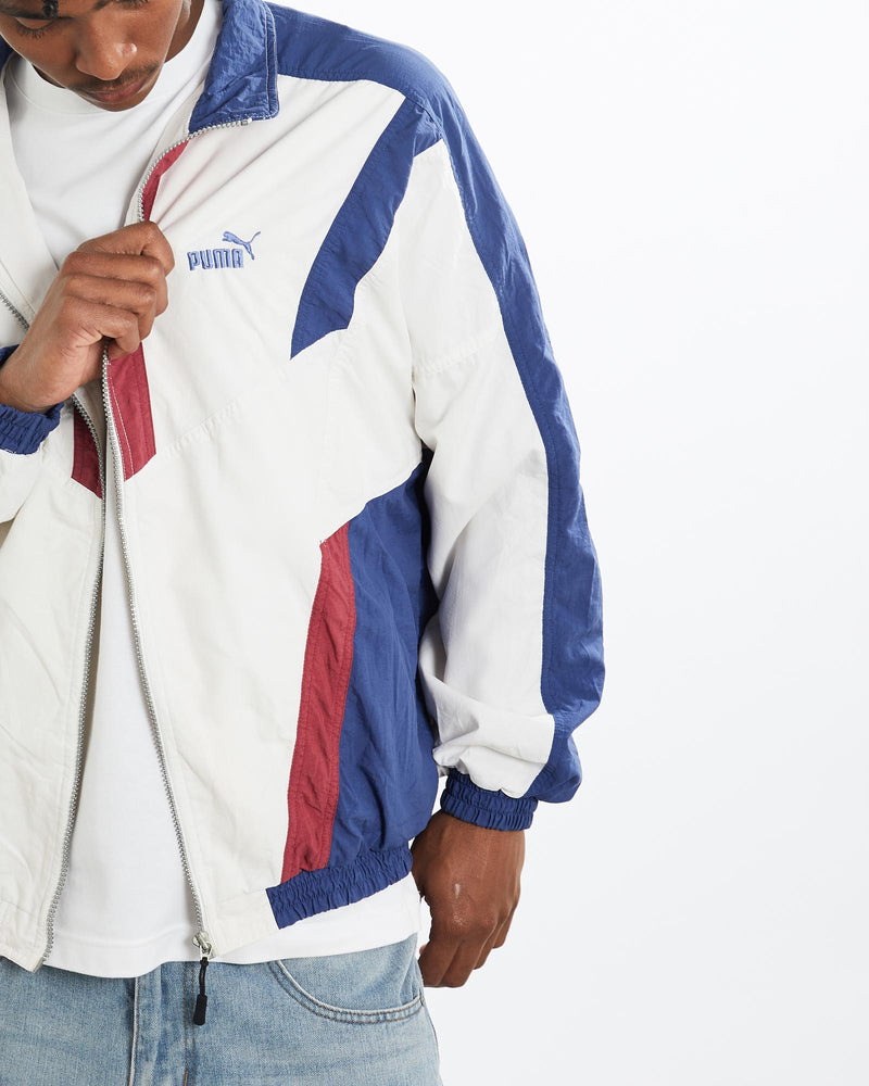 Vintage, 80s, Puma, A.C.E, Track, Jacket, The Real Deal, size large, colour Multicolour, newtown, sydney, australia, thrift store, opshop, preloved, secondhand, sustainable, retro, antique, 70s, 80s, 90s, 2000s, 00s, fashion, clothing, streetwear, trendy, garment, style, boutique, store, shop, archive, sale, cheap, best, top, Jackets