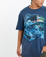 Vintage, Orca, SeaWorld, Tee, The Real Deal, size large, colour Navy, newtown, sydney, australia, thrift store, opshop, preloved, secondhand, sustainable, retro, antique, 70s, 80s, 90s, 2000s, 00s, fashion, clothing, streetwear, trendy, garment, style, boutique, store, shop, archive, sale, cheap, best, top, T-Shirts