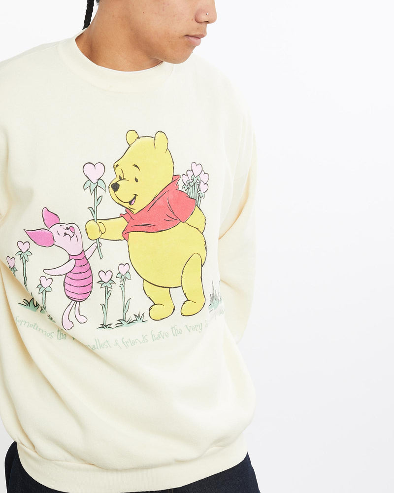 Vintage, 90s, Disney, Winnie, The, Pooh, Sweatshirt, The Real Deal, size large, colour Yellow, newtown, sydney, australia, thrift store, opshop, preloved, secondhand, sustainable, retro, antique, 70s, 80s, 90s, 2000s, 00s, fashion, clothing, streetwear, trendy, garment, style, boutique, store, shop, archive, sale, cheap, best, top, Sweats and hoodies