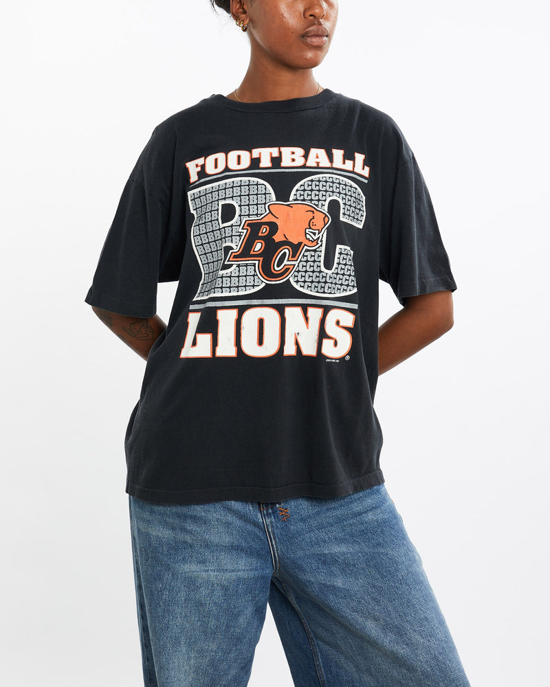 Vintage, 1992, CFL, British, Columbia, Lions, Tee, The Real Deal, size medium, colour Black, newtown, sydney, australia, thrift store, opshop, preloved, secondhand, sustainable, retro, antique, 70s, 80s, 90s, 2000s, 00s, fashion, clothing, streetwear, trendy, garment, style, boutique, store, shop, archive, sale, cheap, best, top, T-Shirts