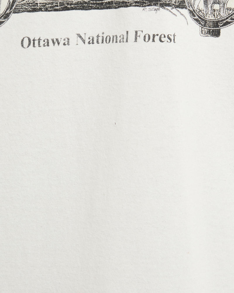Vintage, Wolf, Wildlife, Tee, The Real Deal, size small, colour Beige, newtown, sydney, australia, thrift store, opshop, preloved, secondhand, sustainable, retro, antique, 70s, 80s, 90s, 2000s, 00s, fashion, clothing, streetwear, trendy, garment, style, boutique, store, shop, archive, sale, cheap, best, top, T-Shirts