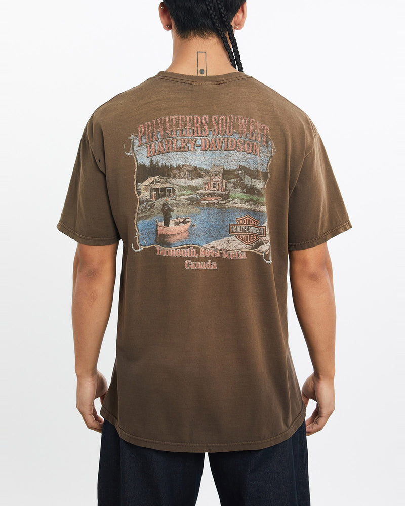 Vintage, Harley, Davidson, Tee, The Real Deal, size large, colour Brown, newtown, sydney, australia, thrift store, opshop, preloved, secondhand, sustainable, retro, antique, 70s, 80s, 90s, 2000s, 00s, fashion, clothing, streetwear, trendy, garment, style, boutique, store, shop, archive, sale, cheap, best, top, T-Shirts