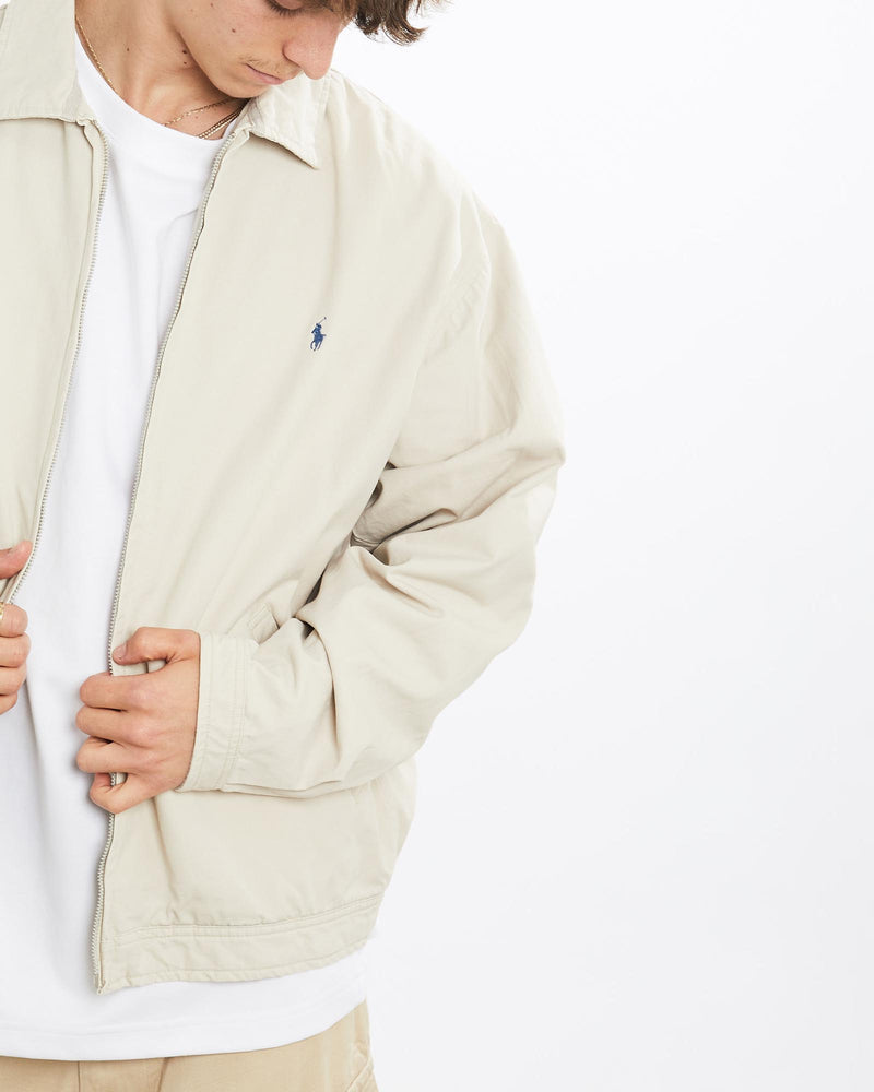 Vintage, 90s, Polo, Ralph, Lauren, Harrington, Jacket, The Real Deal, size extra large, colour Beige, newtown, sydney, australia, thrift store, opshop, preloved, secondhand, sustainable, retro, antique, 70s, 80s, 90s, 2000s, 00s, fashion, clothing, streetwear, trendy, garment, style, boutique, store, shop, archive, sale, cheap, best, top, Jackets