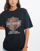 Vintage, Harley, Davidson, Tee, The Real Deal, size small, colour Black, newtown, sydney, australia, thrift store, opshop, preloved, secondhand, sustainable, retro, antique, 70s, 80s, 90s, 2000s, 00s, fashion, clothing, streetwear, trendy, garment, style, boutique, store, shop, archive, sale, cheap, best, top, T-Shirts