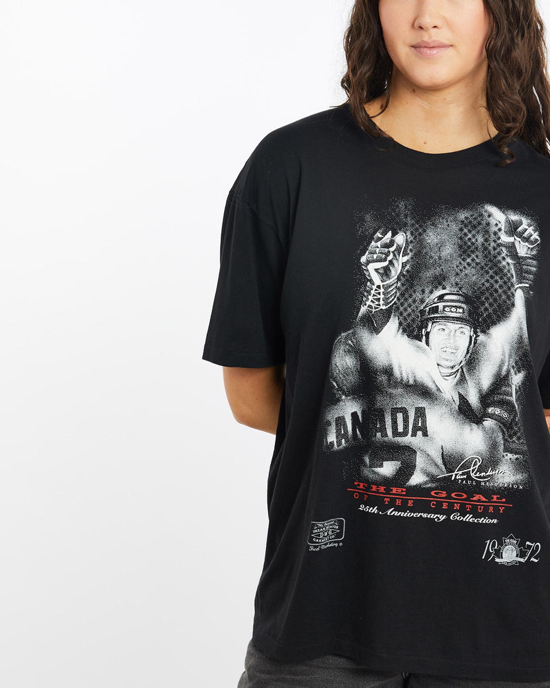 Vintage, 90s, Canada, Ice, Hockey, Tee, The Real Deal, size medium, colour Black, newtown, sydney, australia, thrift store, opshop, preloved, secondhand, sustainable, retro, antique, 70s, 80s, 90s, 2000s, 00s, fashion, clothing, streetwear, trendy, garment, style, boutique, store, shop, archive, sale, cheap, best, top, T-Shirts