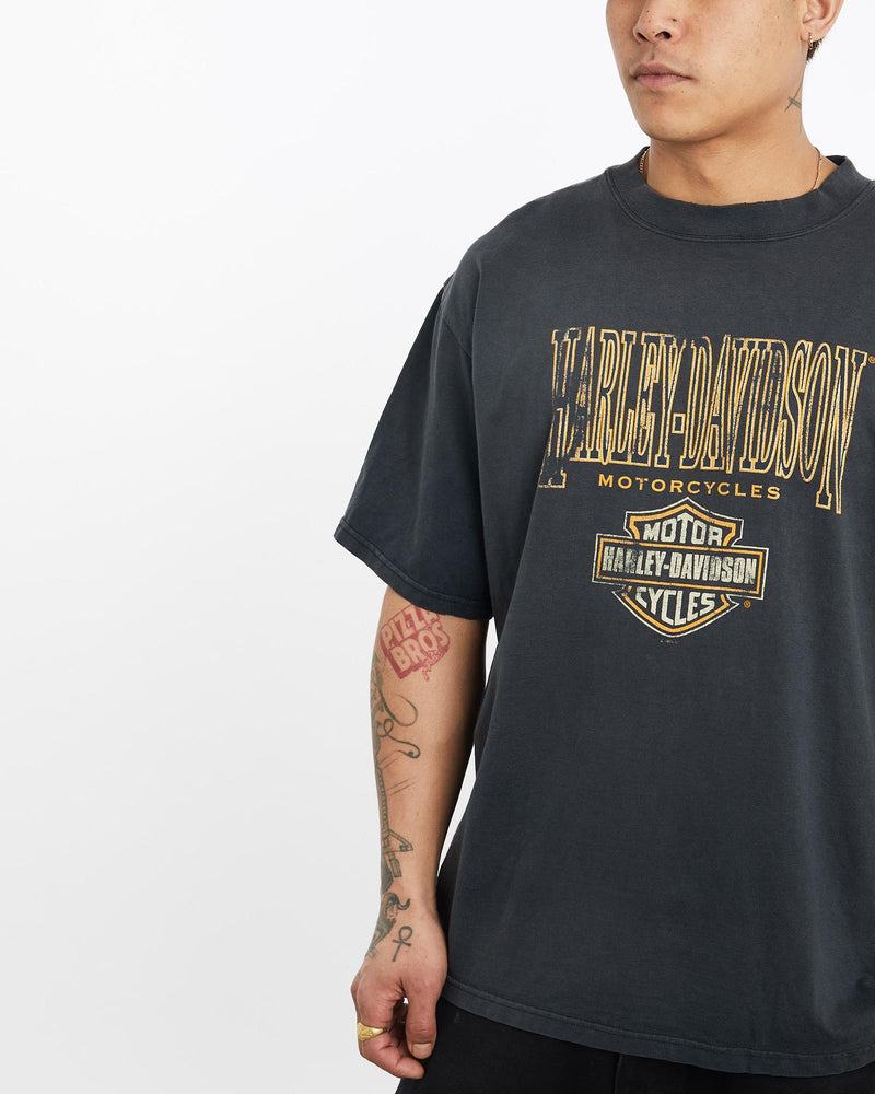 Vintage, 1990, Harley, Davidson, Tee, The Real Deal, size extra large, colour Black, newtown, sydney, australia, thrift store, opshop, preloved, secondhand, sustainable, retro, antique, 70s, 80s, 90s, 2000s, 00s, fashion, clothing, streetwear, trendy, garment, style, boutique, store, shop, archive, sale, cheap, best, top, T-Shirts