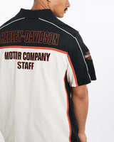 Vintage, Harley, Davidson, Polo, Shirt, The Real Deal, size large, colour Multicolour, newtown, sydney, australia, thrift store, opshop, preloved, secondhand, sustainable, retro, antique, 70s, 80s, 90s, 2000s, 00s, fashion, clothing, streetwear, trendy, garment, style, boutique, store, shop, archive, sale, cheap, best, top, Shirts