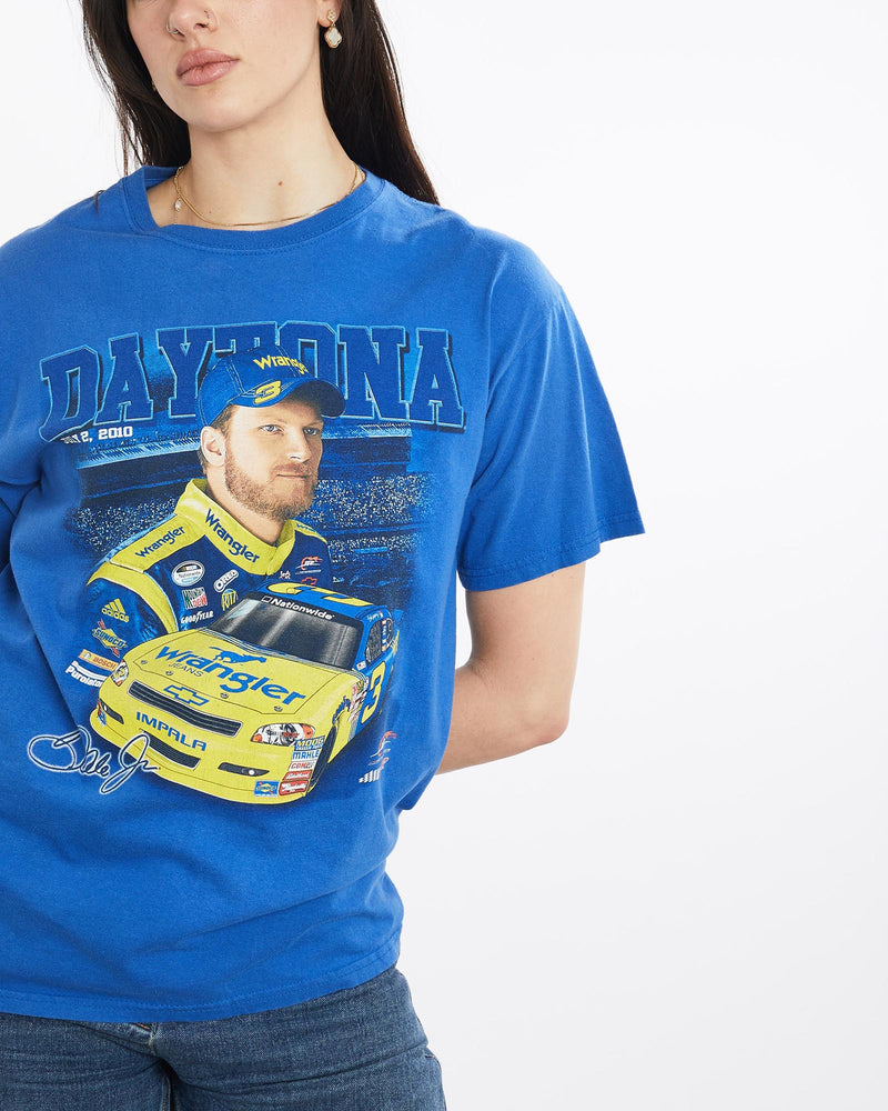 Vintage, Dale, Earnhardt, Jr., NASCAR, Racing, Tee, The Real Deal, size large, colour Blue, newtown, sydney, australia, thrift store, opshop, preloved, secondhand, sustainable, retro, antique, 70s, 80s, 90s, 2000s, 00s, fashion, clothing, streetwear, trendy, garment, style, boutique, store, shop, archive, sale, cheap, best, top, T-Shirts