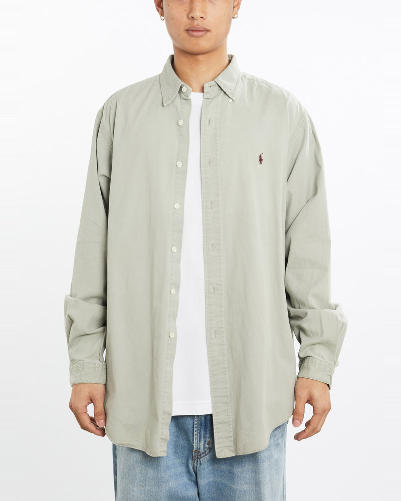 Vintage, 90s, Polo, Ralph, Lauren, Button, Up, Shirt, The Real Deal, size large, colour Beige, newtown, sydney, australia, thrift store, opshop, preloved, secondhand, sustainable, retro, antique, 70s, 80s, 90s, 2000s, 00s, fashion, clothing, streetwear, trendy, garment, style, boutique, store, shop, archive, sale, cheap, best, top, Shirts