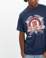Vintage, 1991, MLB, Minnesota, Twins, Tee, The Real Deal, size medium, colour Navy, newtown, sydney, australia, thrift store, opshop, preloved, secondhand, sustainable, retro, antique, 70s, 80s, 90s, 2000s, 00s, fashion, clothing, streetwear, trendy, garment, style, boutique, store, shop, archive, sale, cheap, best, top, T-Shirts
