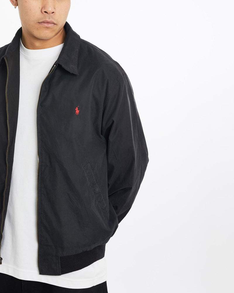 Vintage, 90s, Polo, Ralph, Lauren, Harrington, Jacket, The Real Deal, size extra large, colour Black, newtown, sydney, australia, thrift store, opshop, preloved, secondhand, sustainable, retro, antique, 70s, 80s, 90s, 2000s, 00s, fashion, clothing, streetwear, trendy, garment, style, boutique, store, shop, archive, sale, cheap, best, top, Jackets