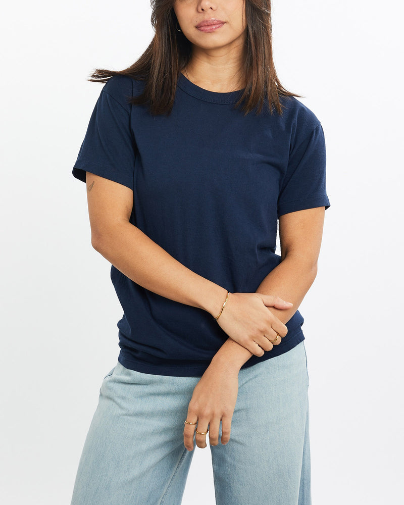 Vintage, 80s, Blank, Russell, Athletic, Tee, The Real Deal, size double extra small, colour Navy, newtown, sydney, australia, thrift store, opshop, preloved, secondhand, sustainable, retro, antique, 70s, 80s, 90s, 2000s, 00s, fashion, clothing, streetwear, trendy, garment, style, boutique, store, shop, archive, sale, cheap, best, top, T-Shirts